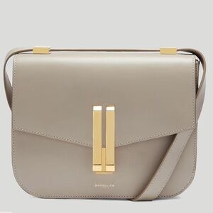 DeMellier Taupe Leather Crossbody with Gold Hardware